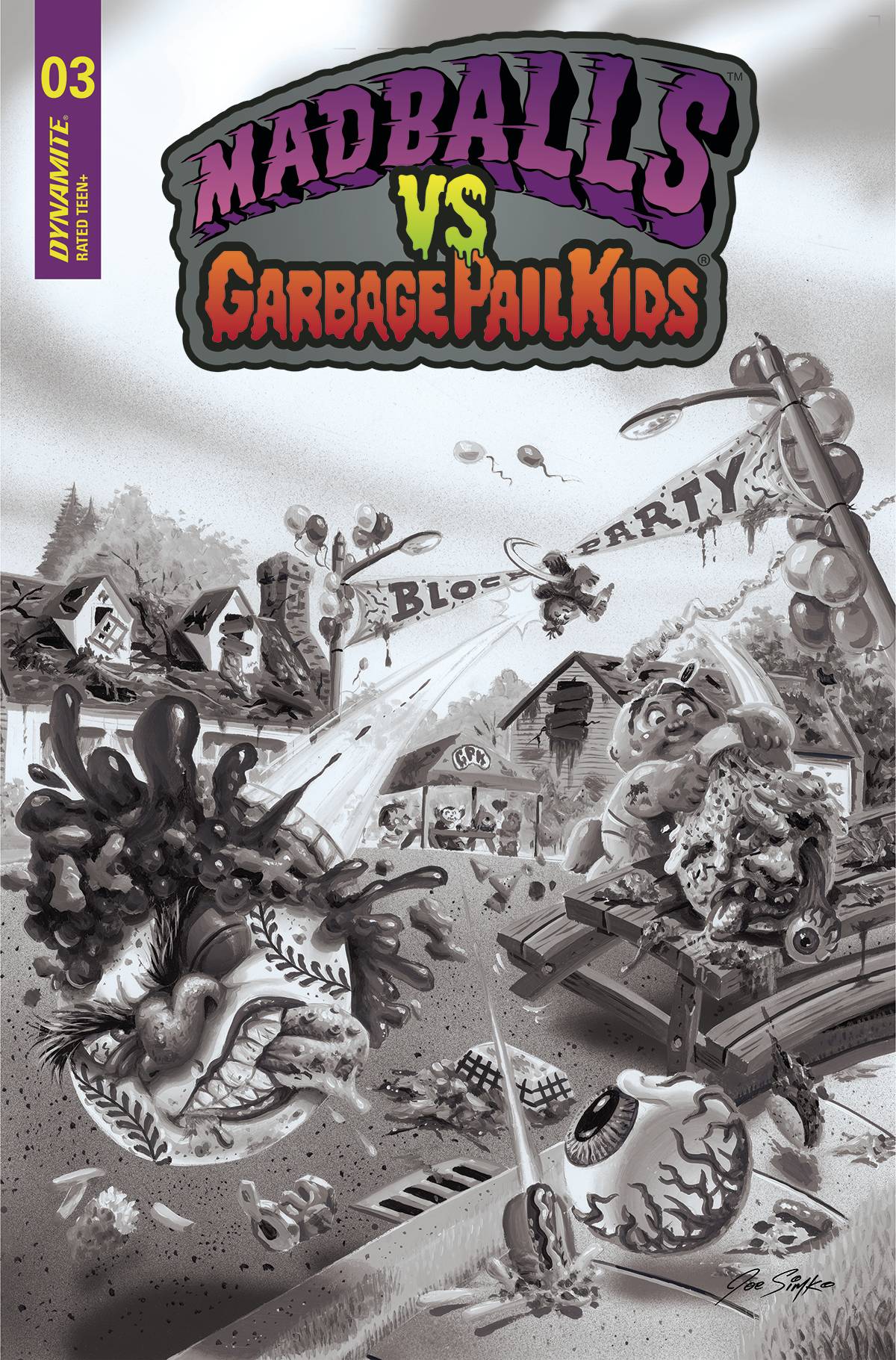 Madballs vs Garbage Pail Kids #3 Cover F 20 Copy Incentive Simko B&W