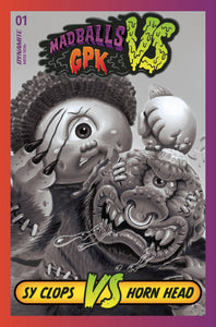 Madballs vs Garbage Pail Kids #1 Cover M - 10 Copy FOC Incentive Trading Card B&W